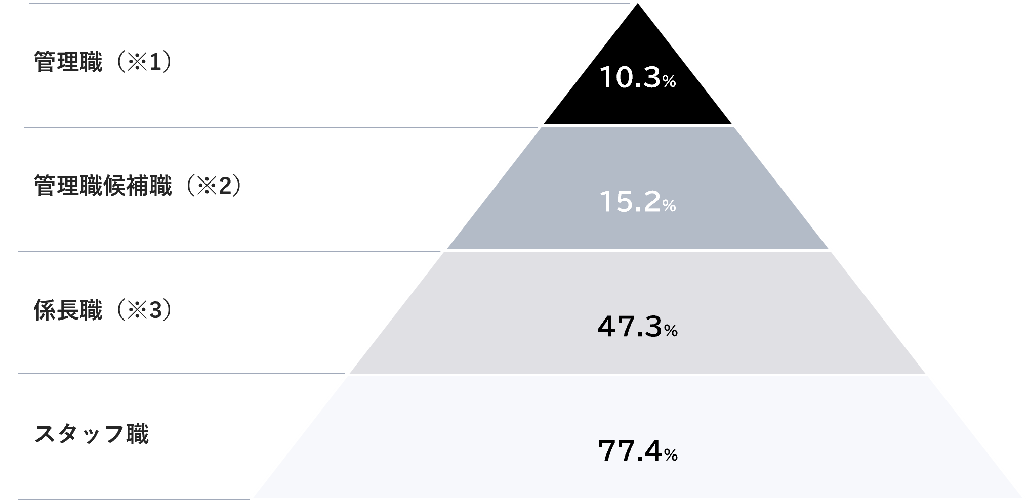 職階別女性比率（2025年度末基準）